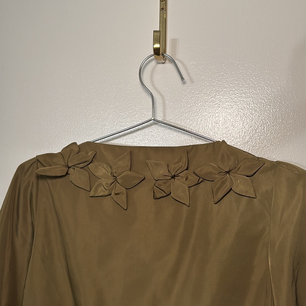 Olive Green Ruffled Jacket - Picture 4 of 4